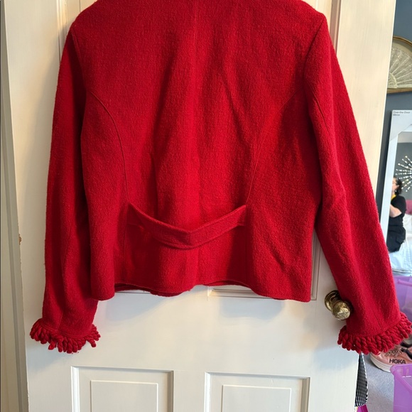 Talbots Red Boiled Wool Blazer - size XL - Picture 4 of 5